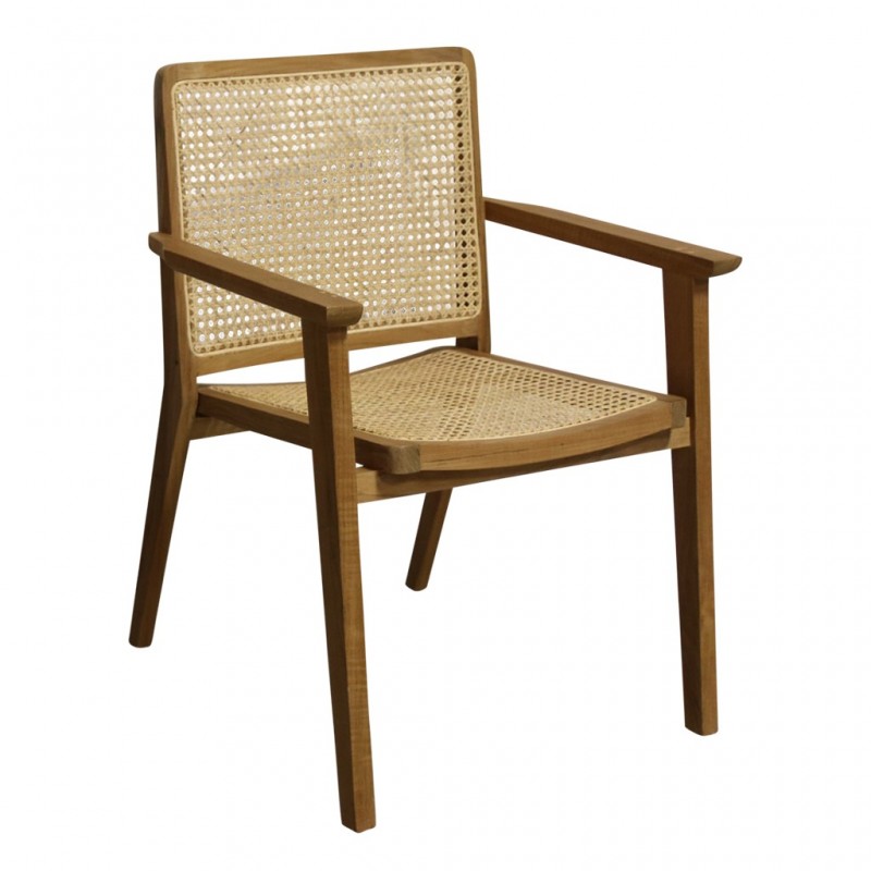 CHAIR ARM NW RATTAN WOOD 58 - CHAIRS, STOOLS